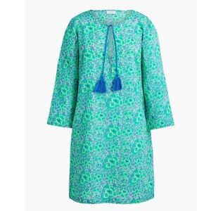 NWT J. Crew Beach Cover-Up Organic Cotton Tunic Brilliant Ocean Bright Seafoam